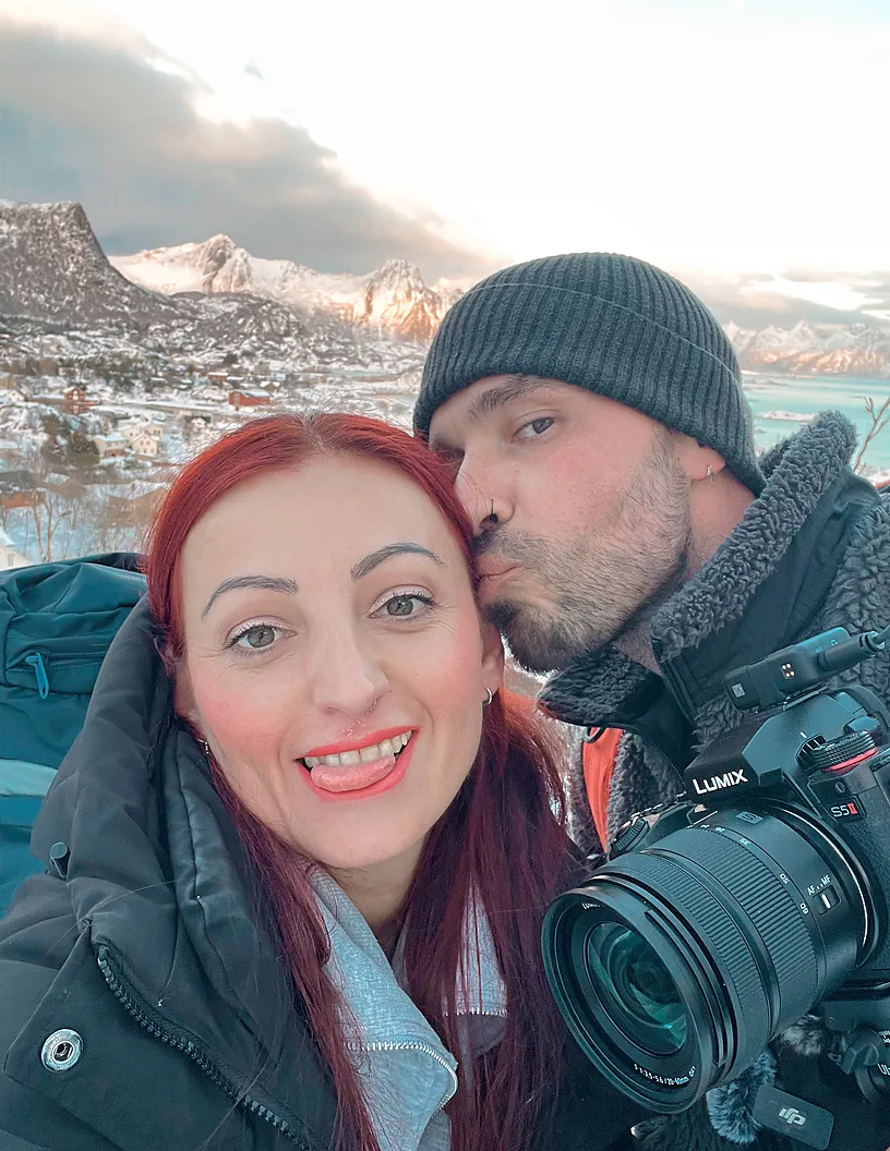 Nosotros en Lofoten en invierno